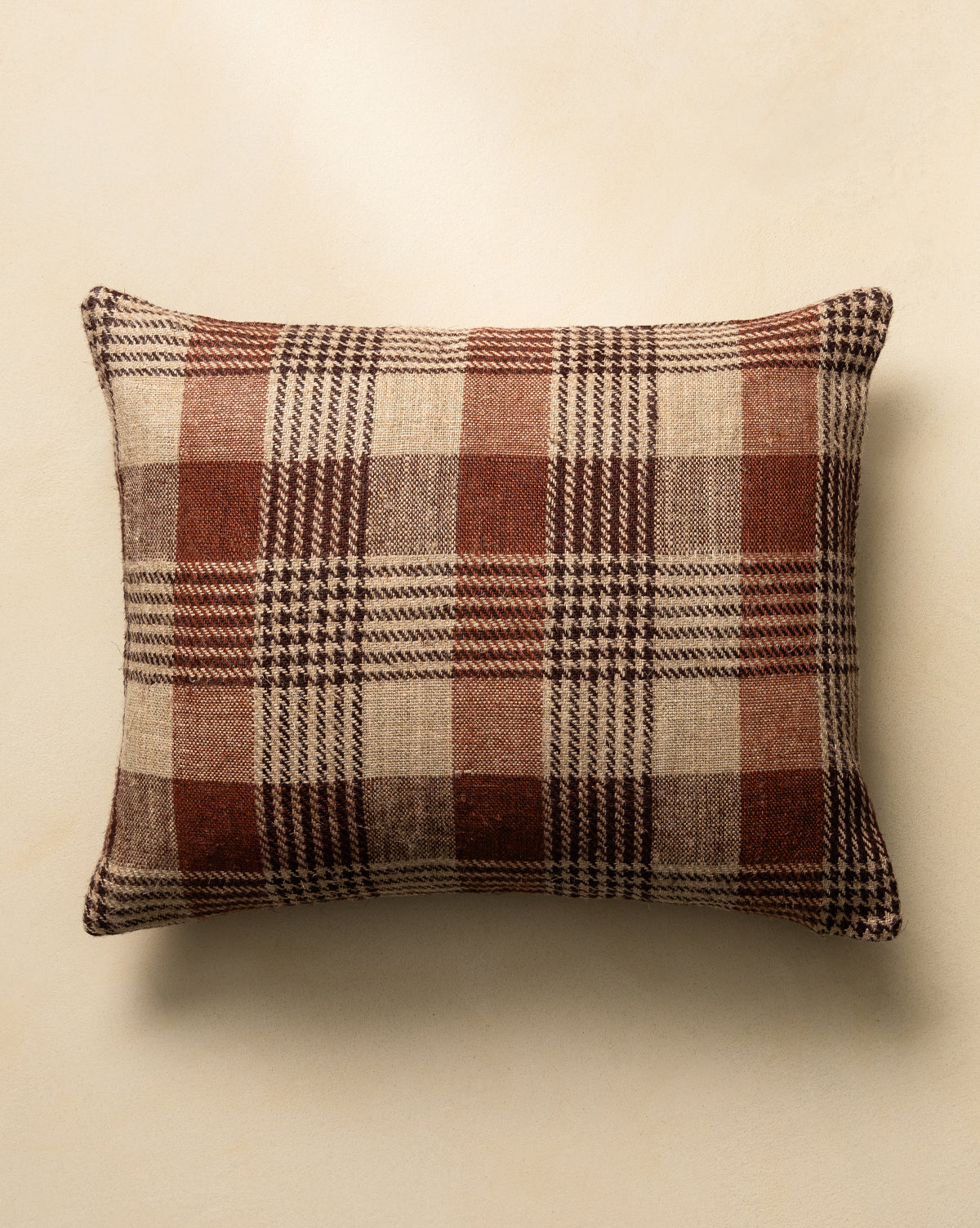 Houndstooth Linen Pillow Cover