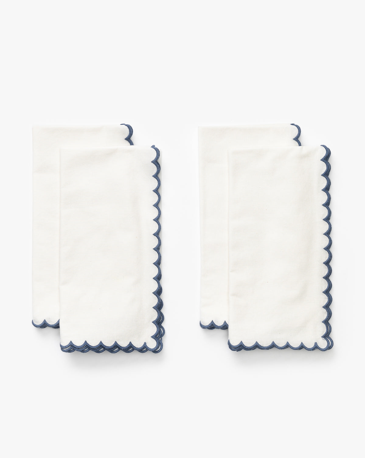 Linen Scalloped Napkins, Set of 4 discount