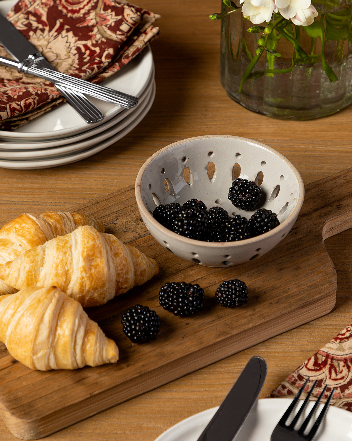 Gray Stoneware Berry Bowl