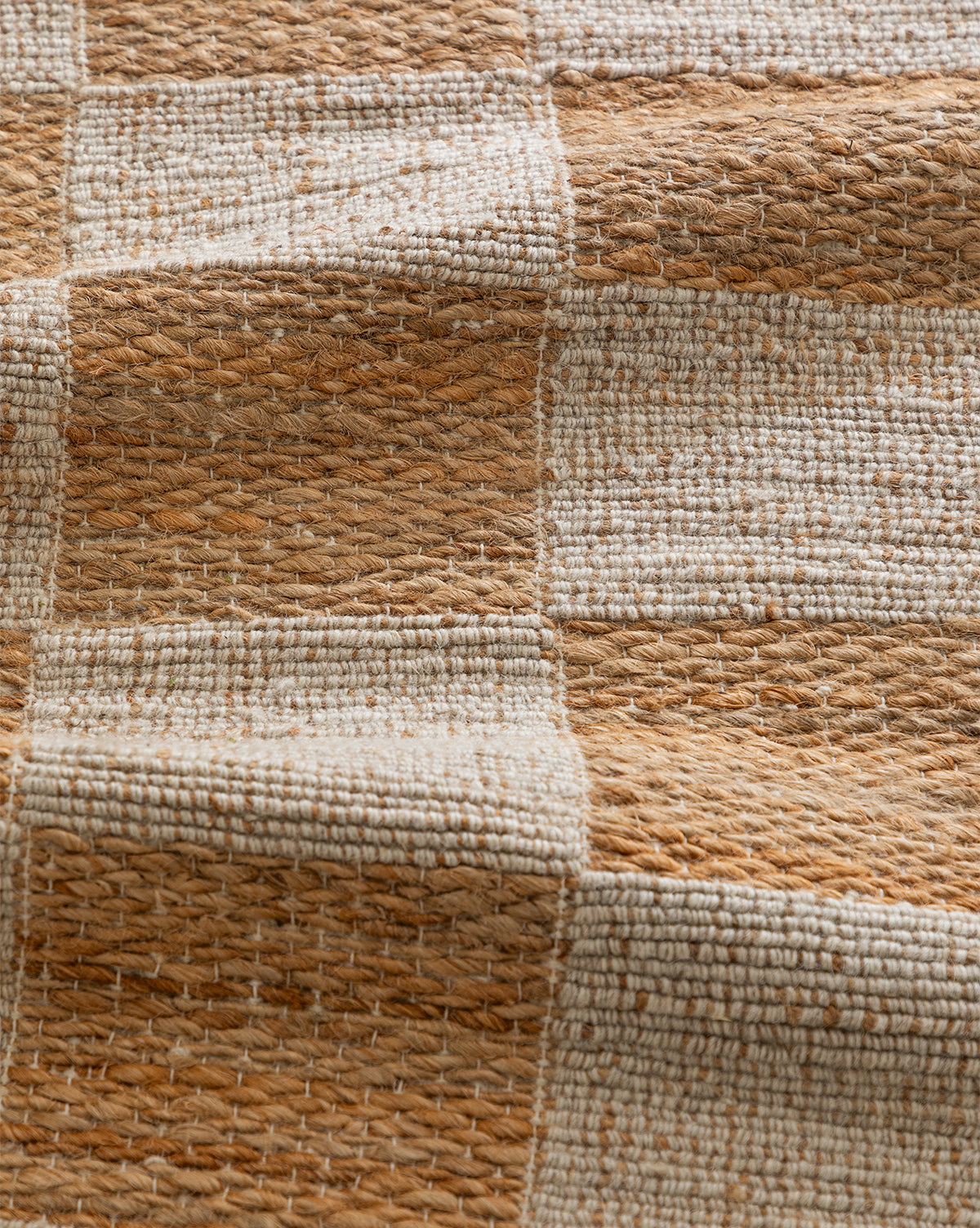 Wool & Jute Handwoven Checkered Rug