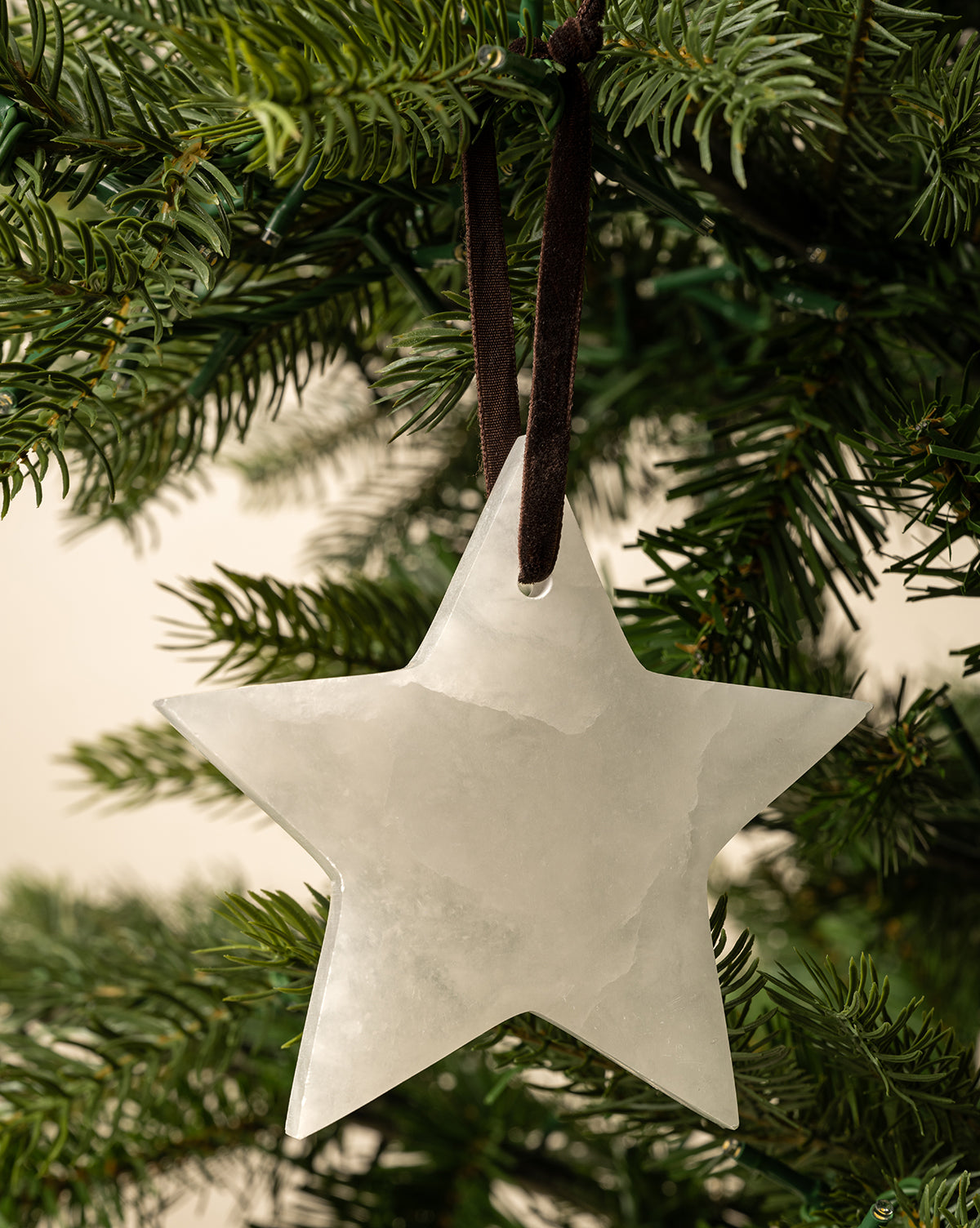 Alabaster Star Ornaments (Set of 2)