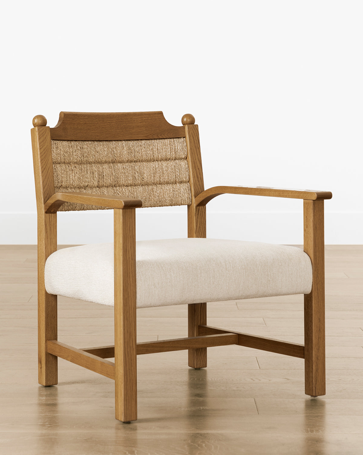 McGee & Co. wooden lounge chair for living room seating.