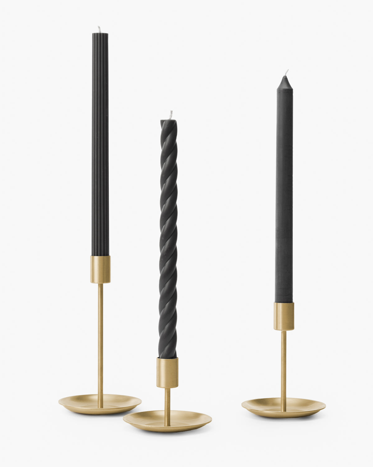 Assorted Black Taper Candles (Set of 3)