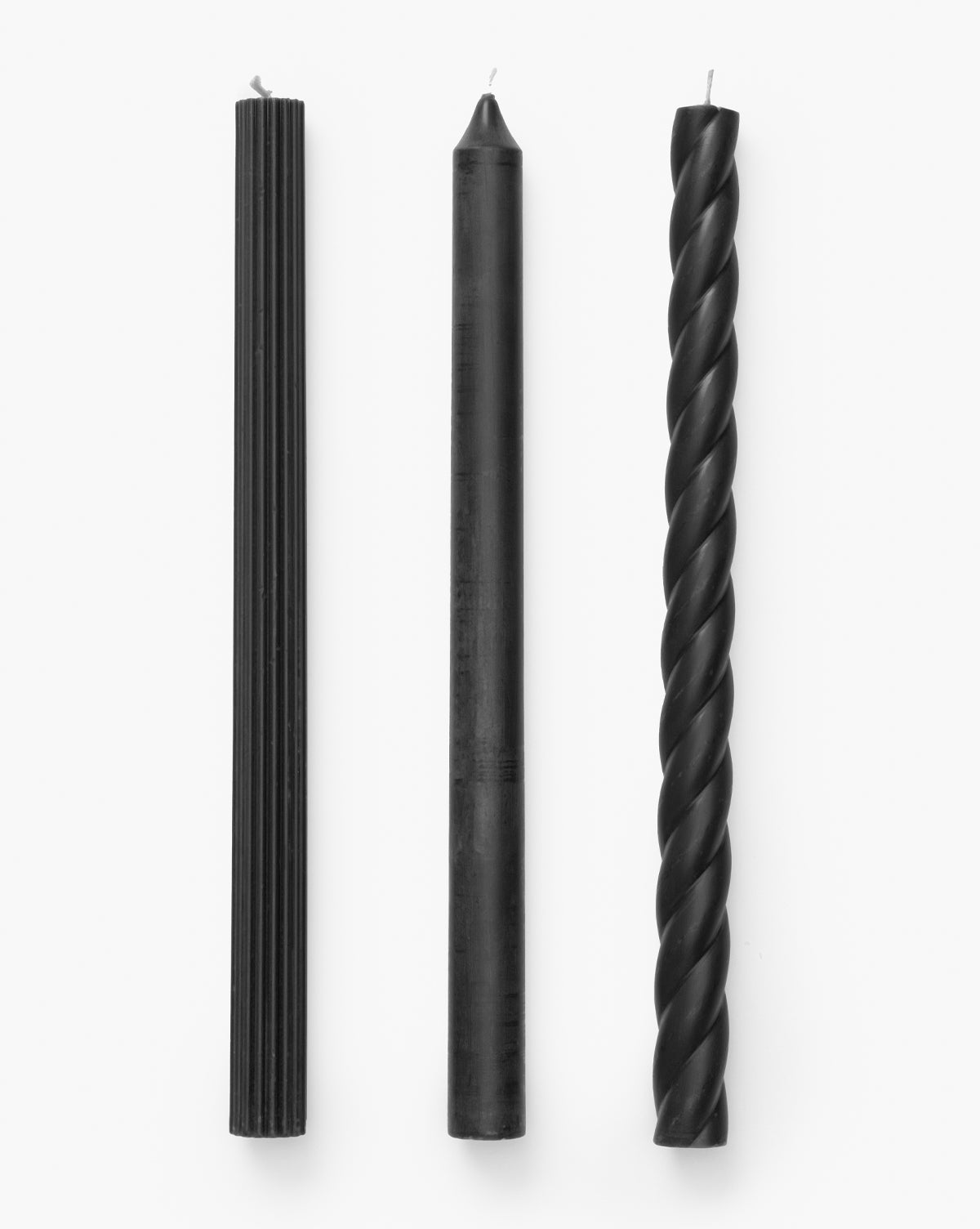 Assorted Black Taper Candles (Set of 3)