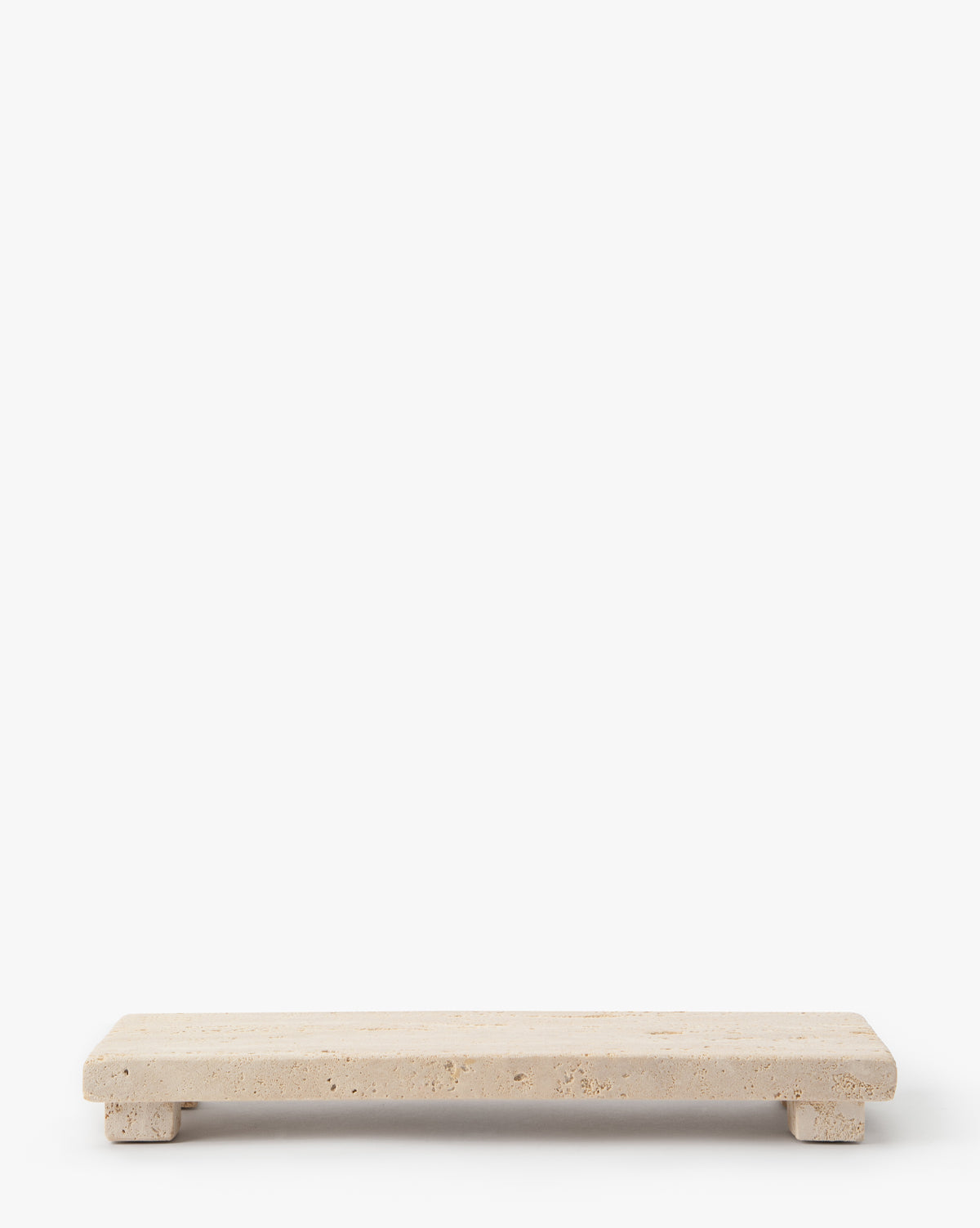 Beige Travertine Footed Serving Board