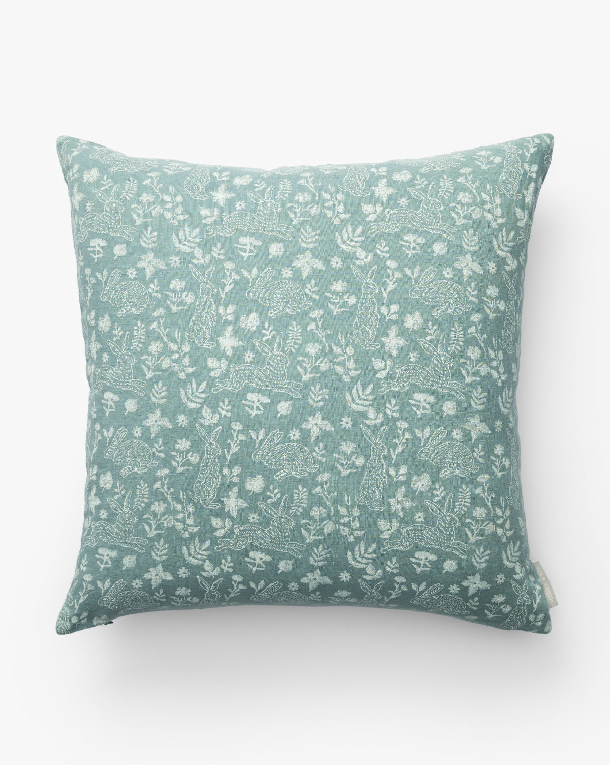 Bunny Blockprint Pillow Cover