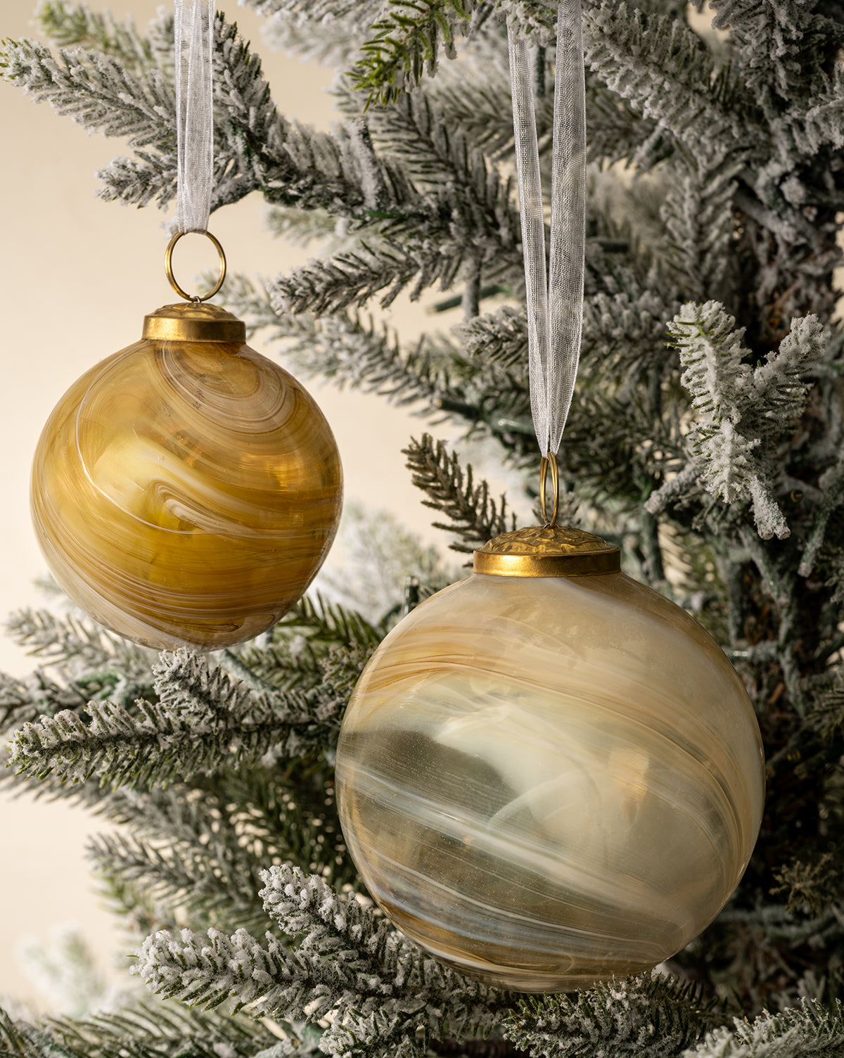 Claude Glass Bauble Ornaments (Set of 4)