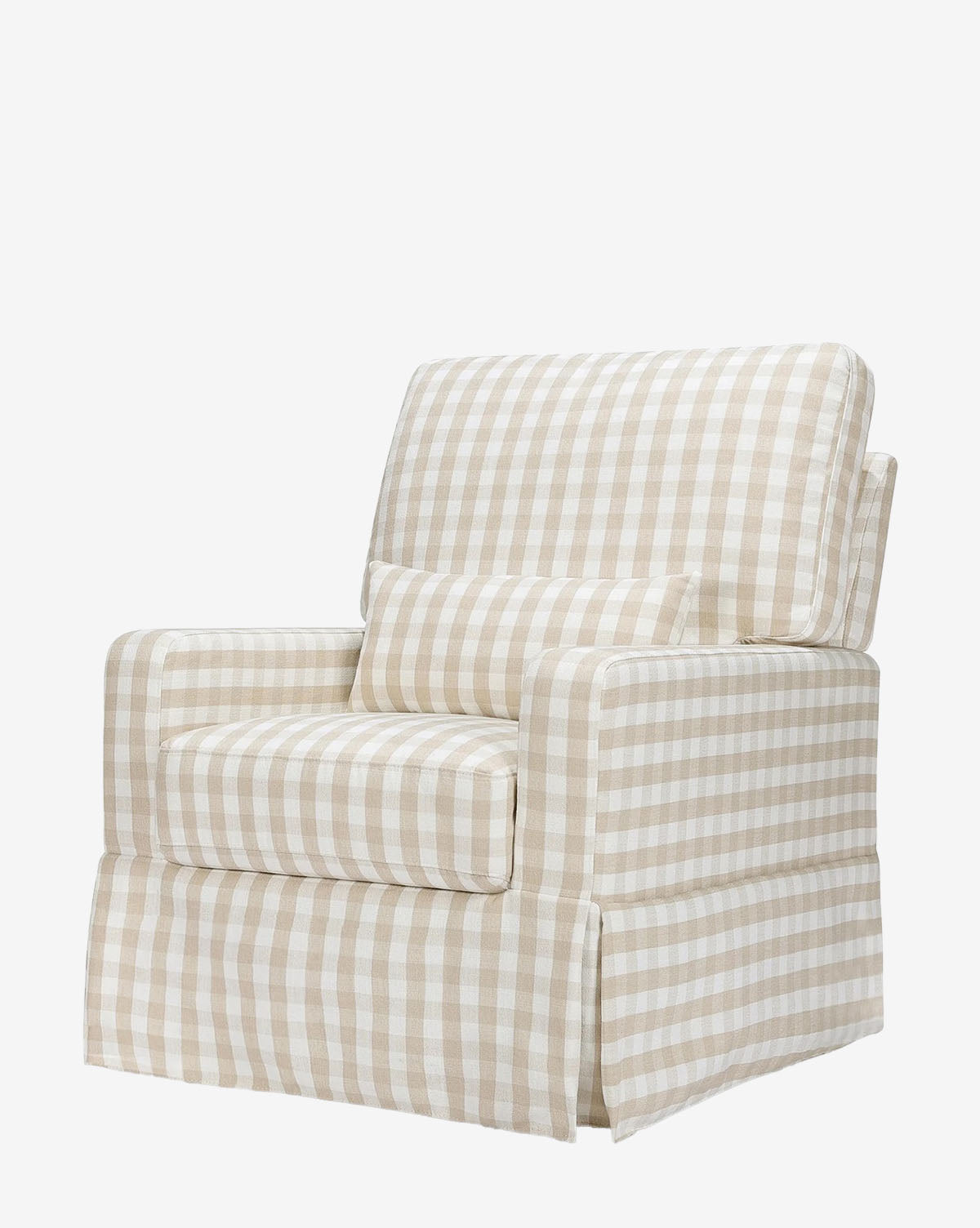 Crawford Pillowback Comfort Swivel Glider in Gingham