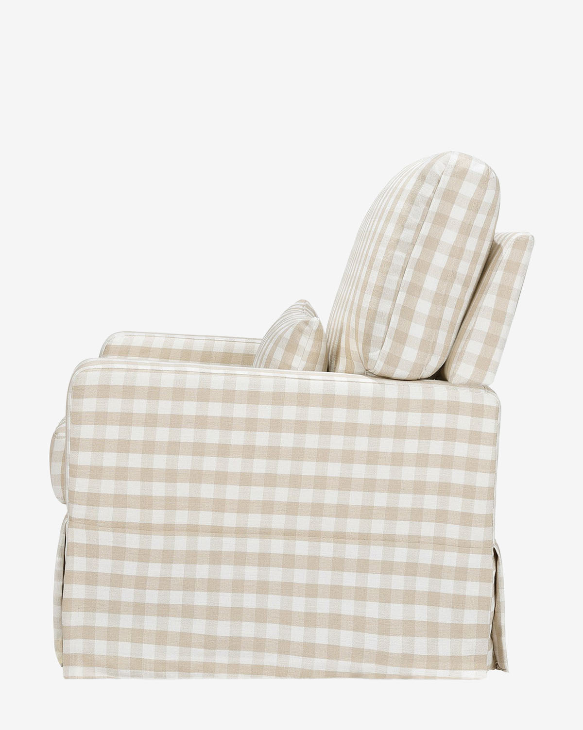 Crawford Pillowback Comfort Swivel Glider in Gingham