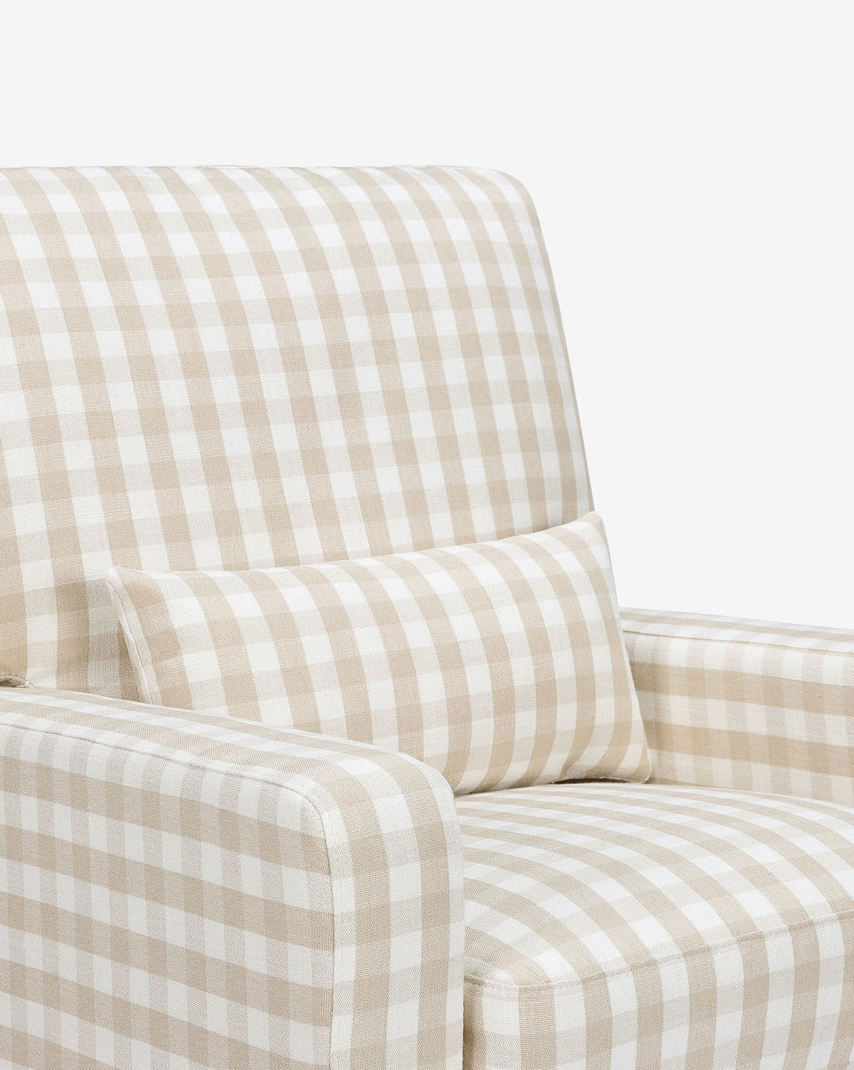 Crawford Pillowback Comfort Swivel Glider in Gingham