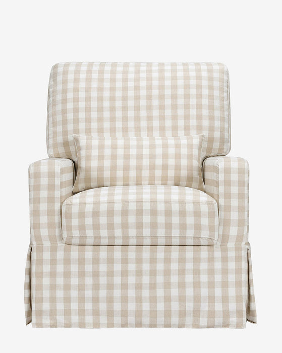 Crawford Pillowback Comfort Swivel Glider in Gingham – McGee & Co.
