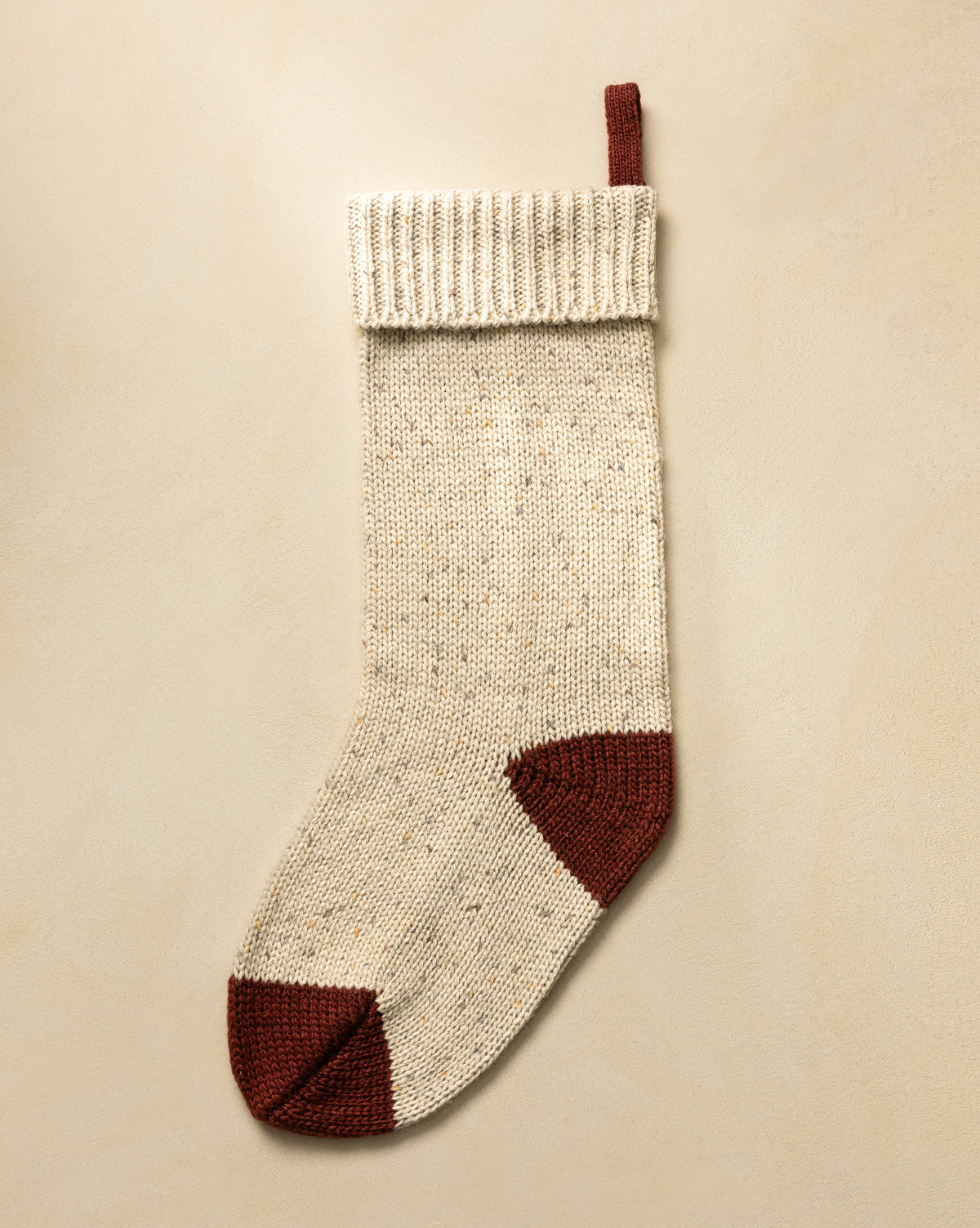 Cream & Red Knit Stocking