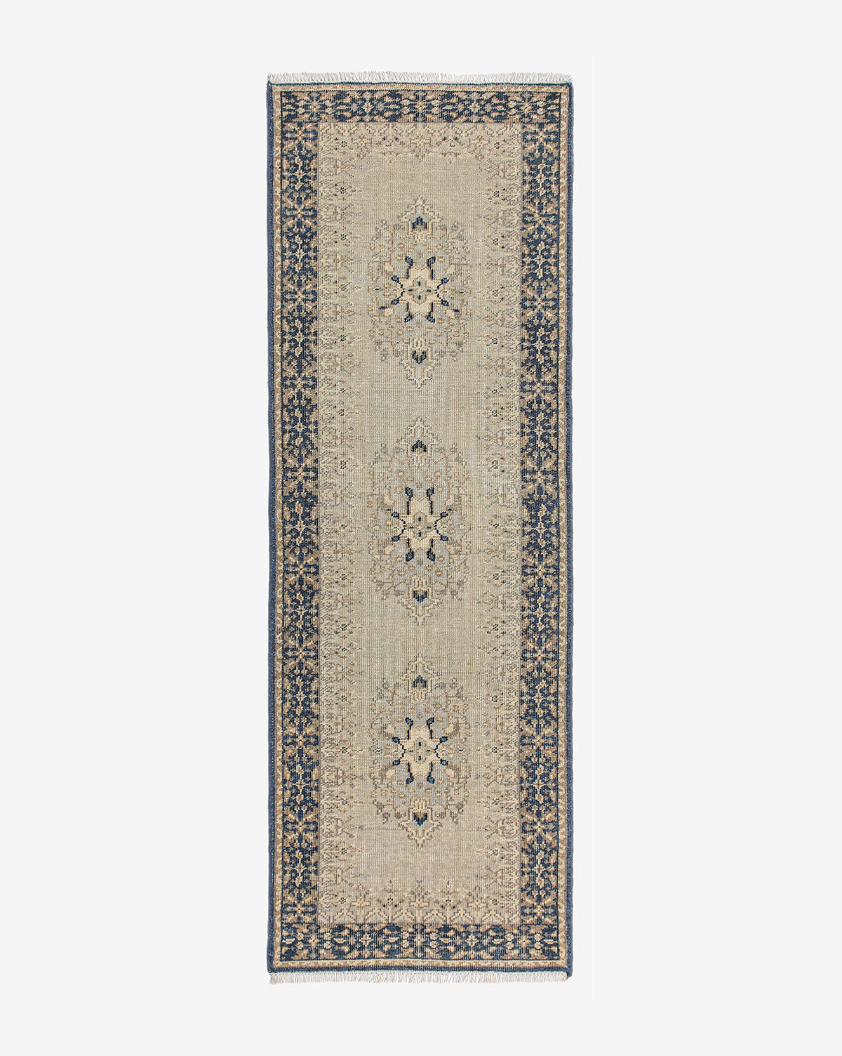 McGee & Co. hand knotted 100% wool vintage rug.