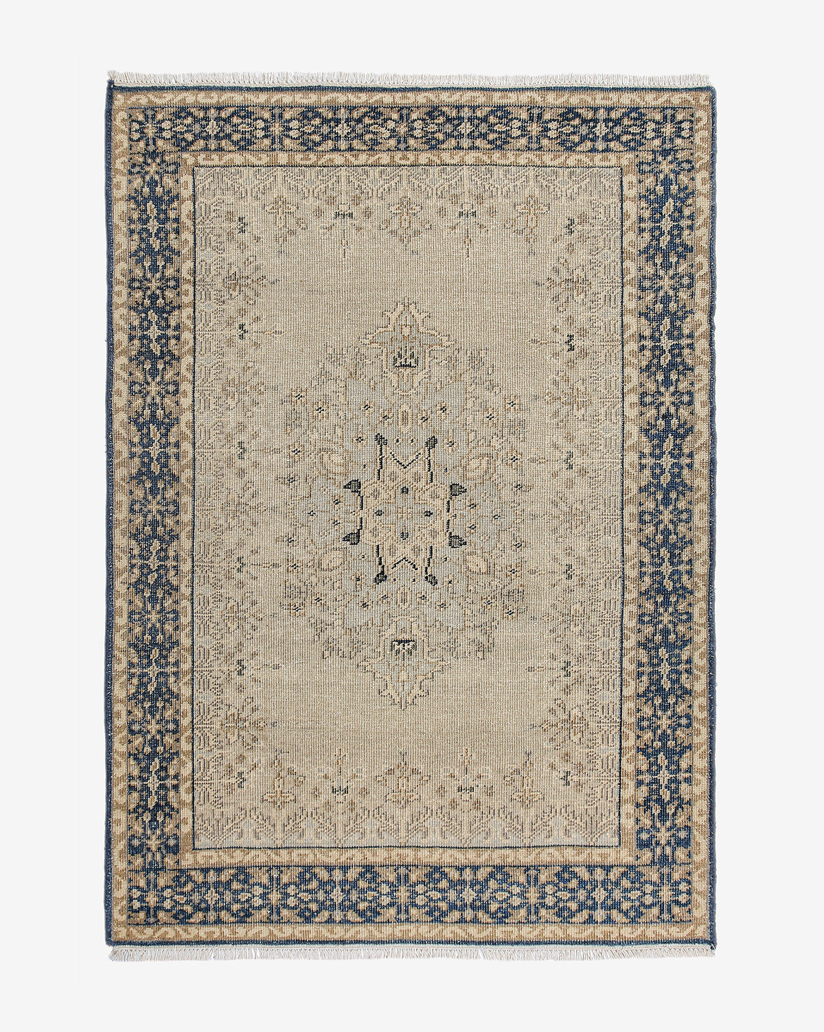 McGee & Co. hand knotted 100% wool vintage rug.