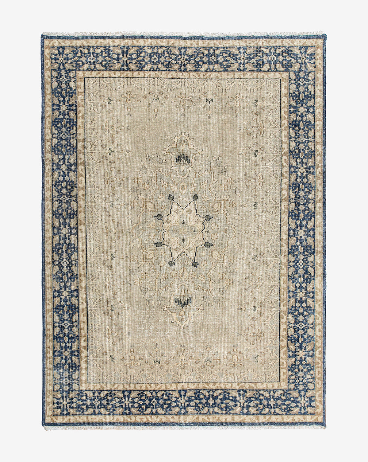 McGee & Co. hand knotted 100% wool vintage rug.