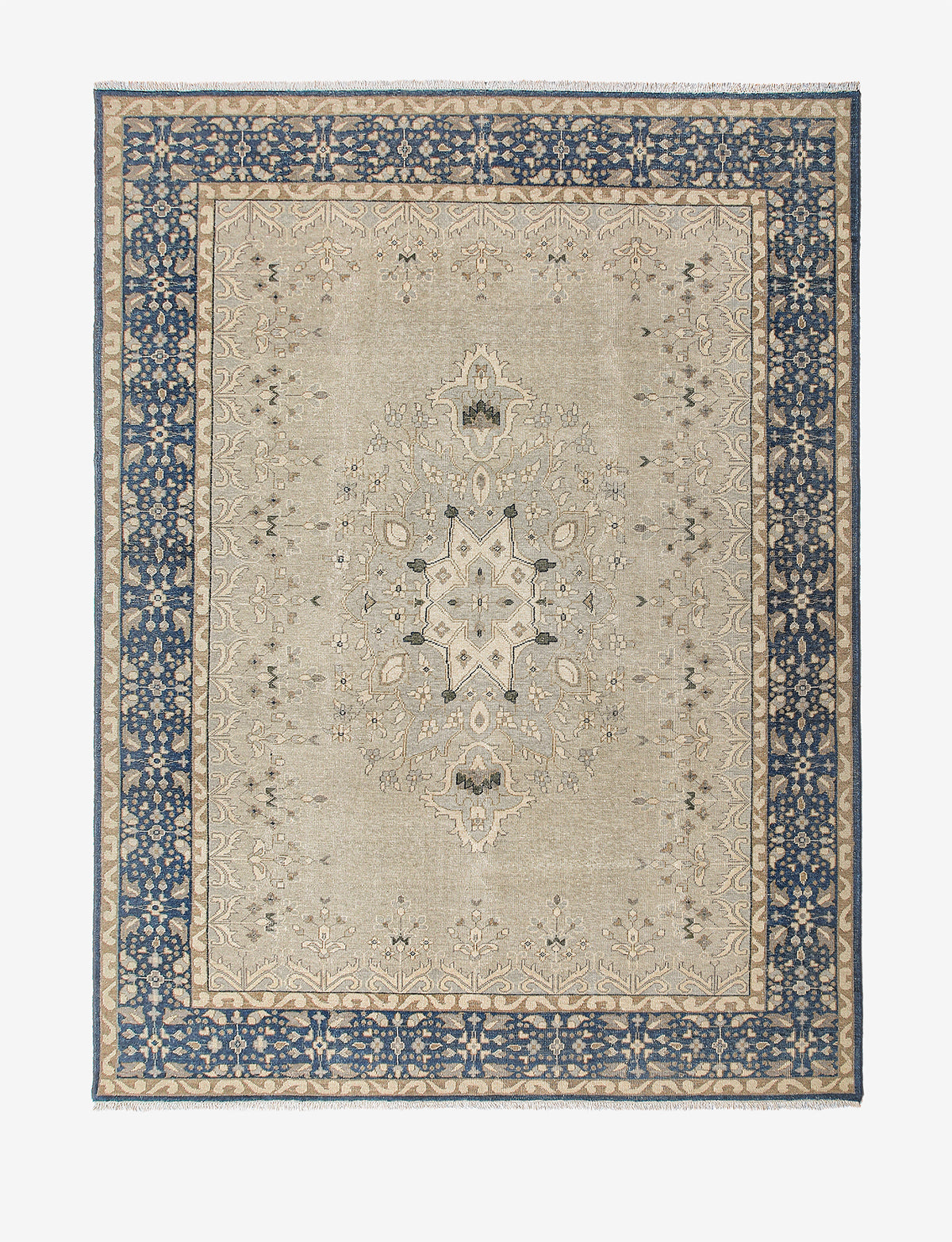 McGee & Co. hand knotted 100% wool vintage rug.