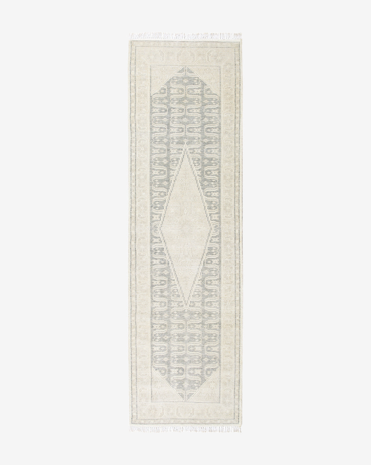 McGee & Co. hand-knotted rug with cream and blue tones