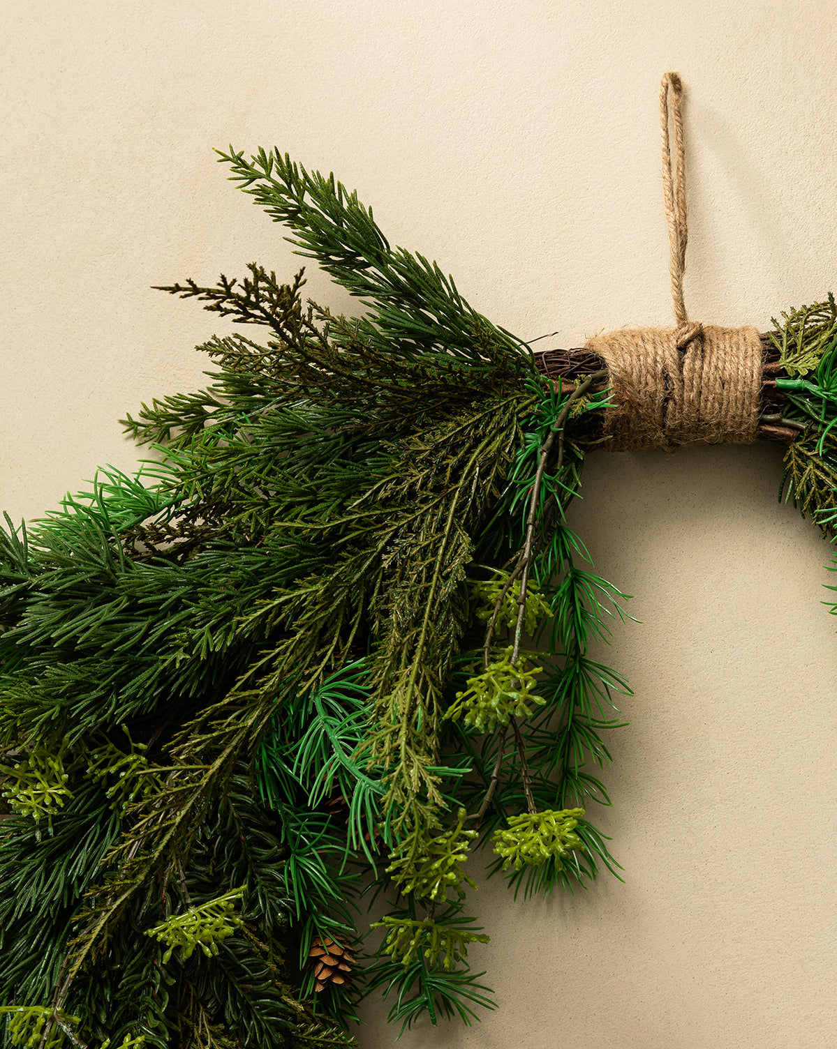 36" Faux Cedar & Pinecone Wreath