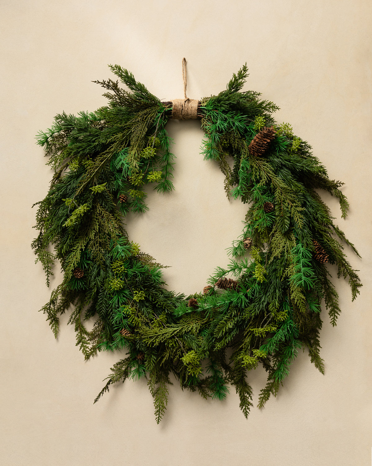 36" Faux Cedar & Pinecone Wreath