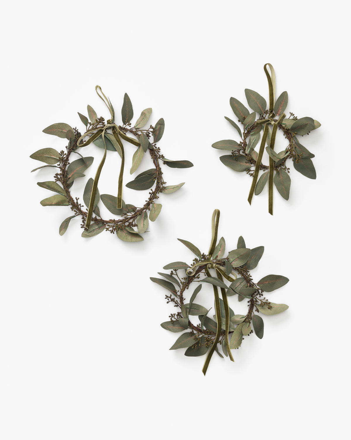 Faux Eucalyptus Wreaths (Set of 3)