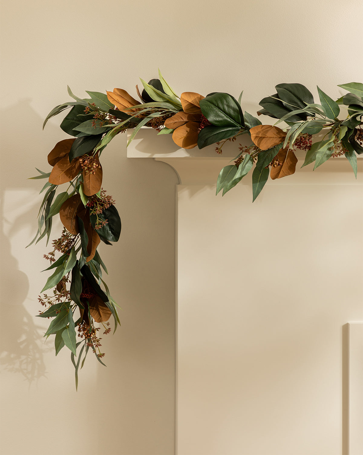 Faux Magnolia & Eucalyptus Garland