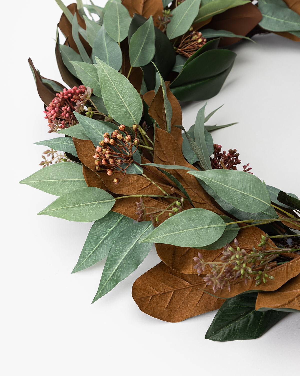 30" Faux Magnolia & Eucalyptus Wreath