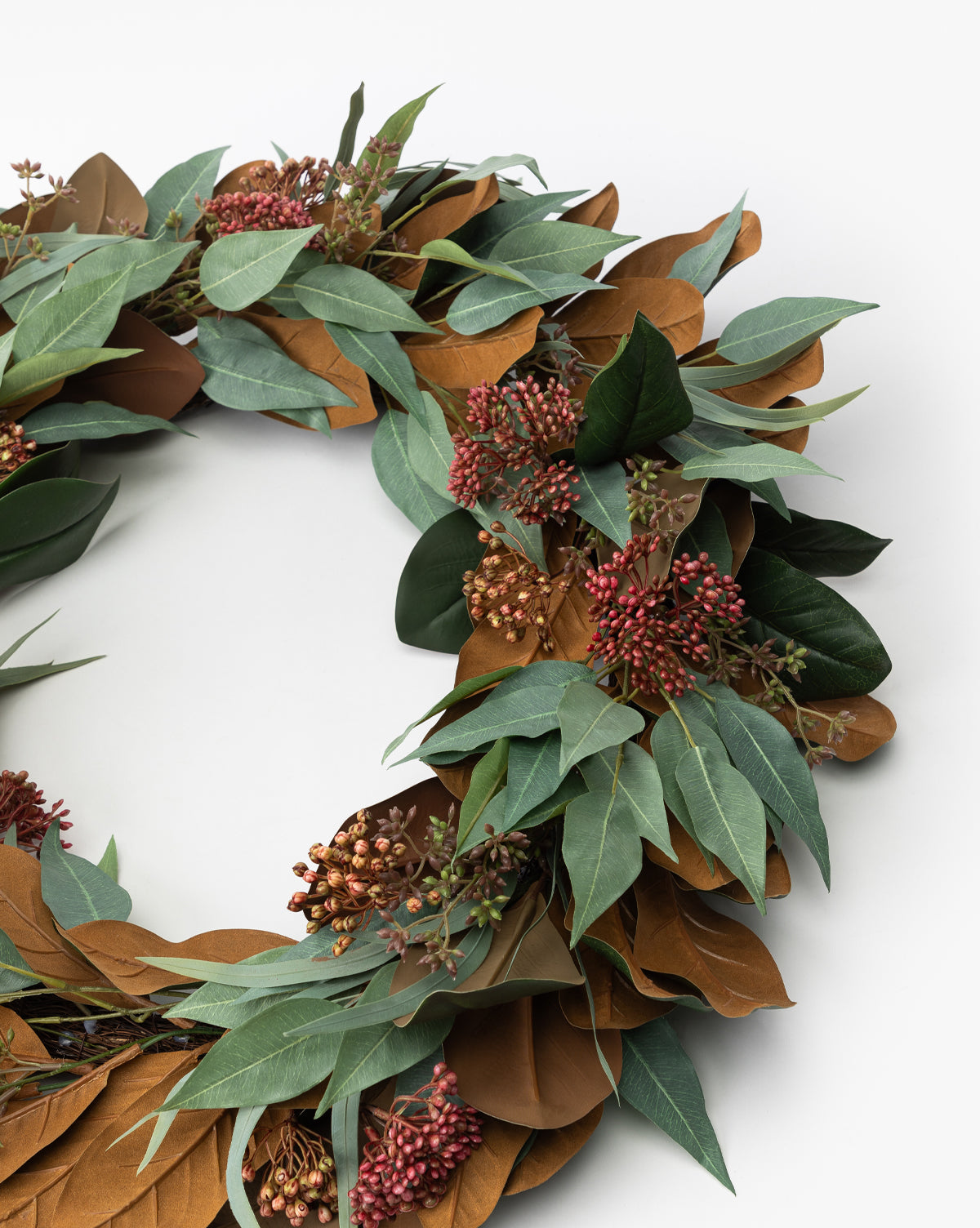 30" Faux Magnolia & Eucalyptus Wreath