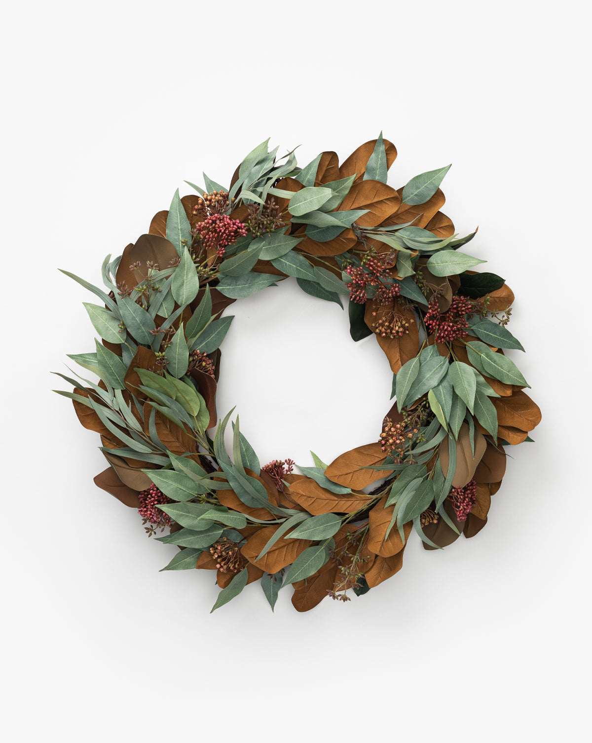 30" Faux Magnolia & Eucalyptus Wreath