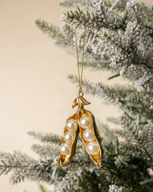 Faux Pearl Pea Pod Ornament