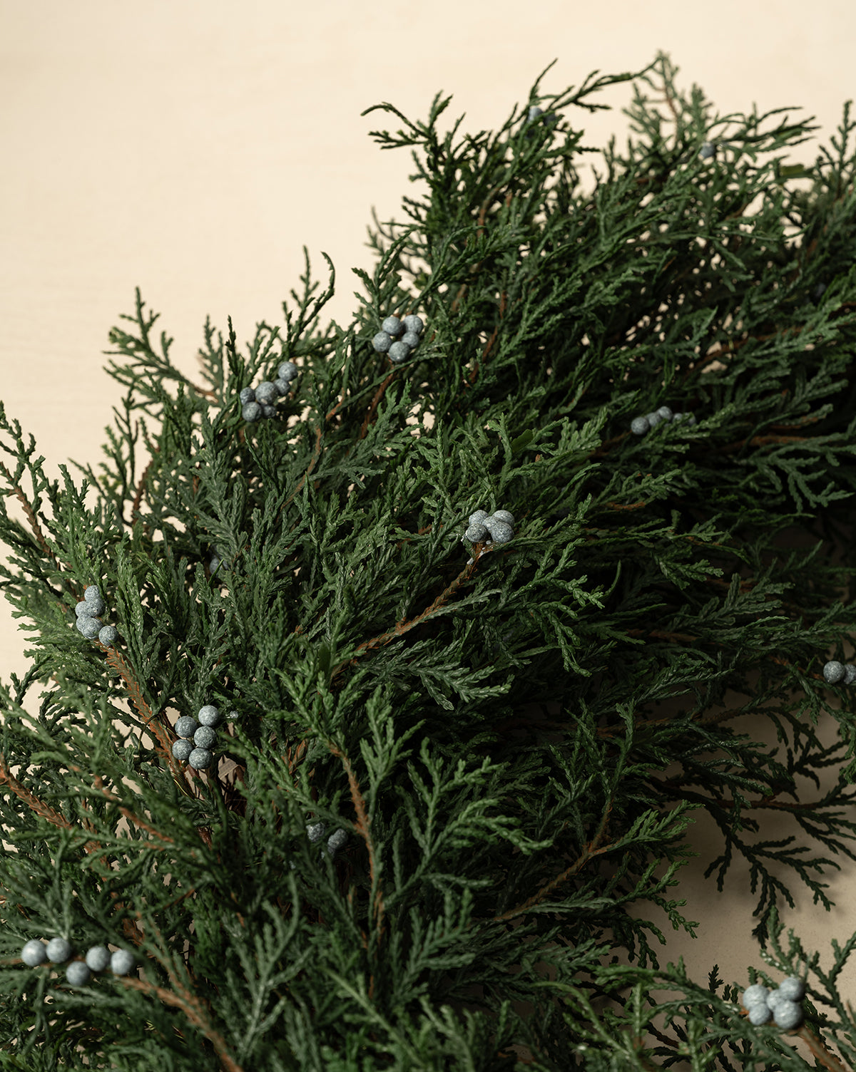 30" Faux Pre-lit Blueberry & Juniper Wreath