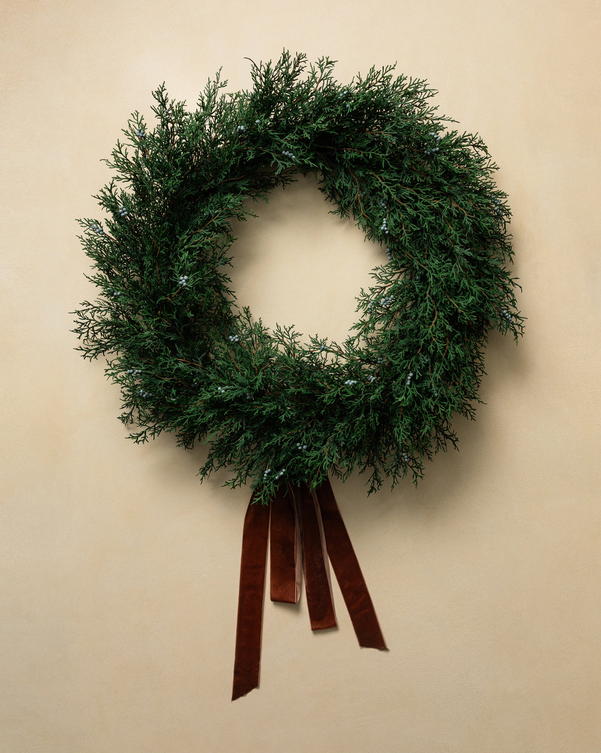 30" Faux Pre-lit Blueberry & Juniper Wreath