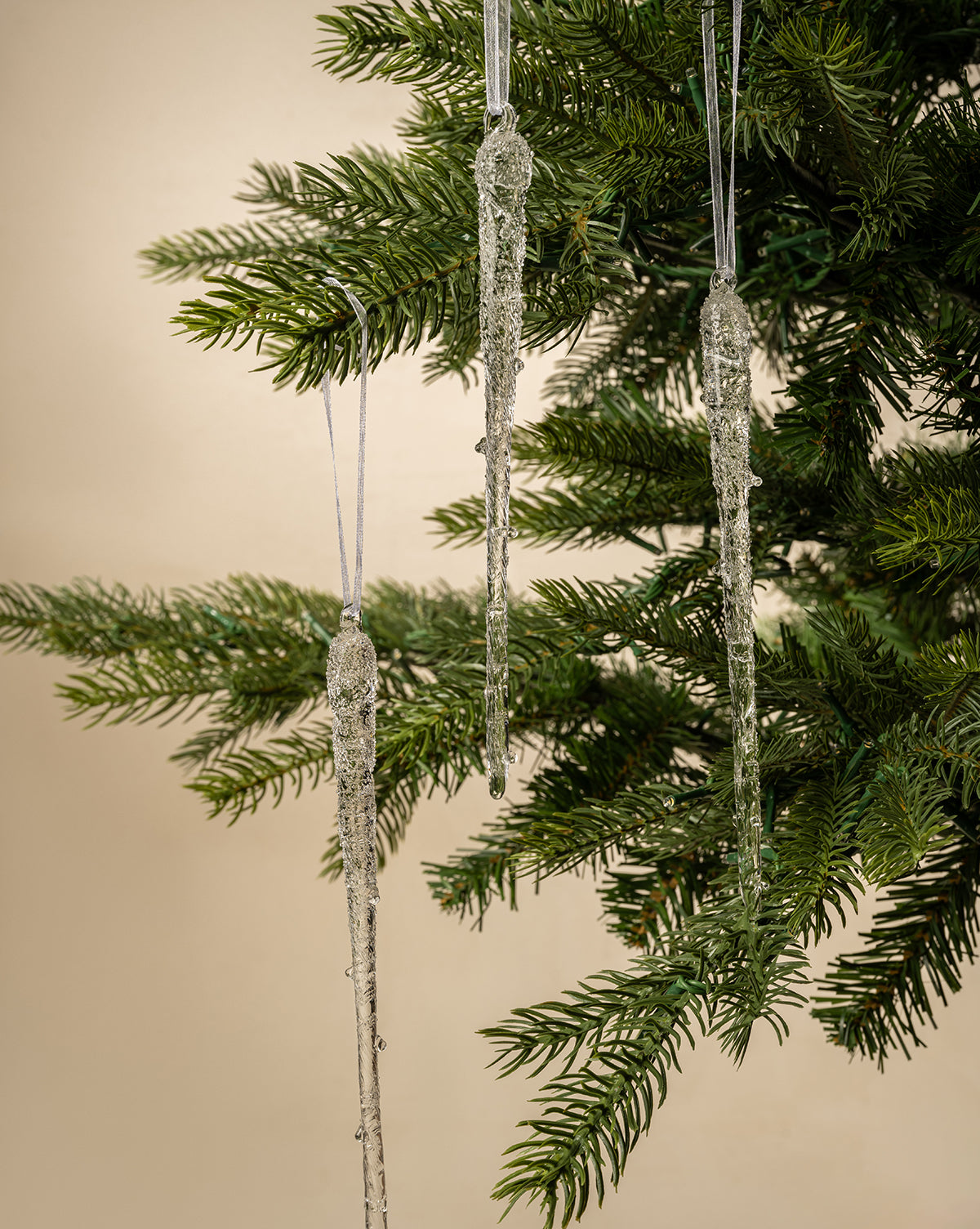 Frosted Icicle Ornaments (Set of 3)