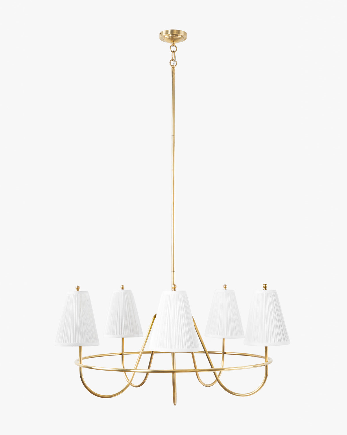 McGee & Co. chandelier with pleated shades in a traditional home