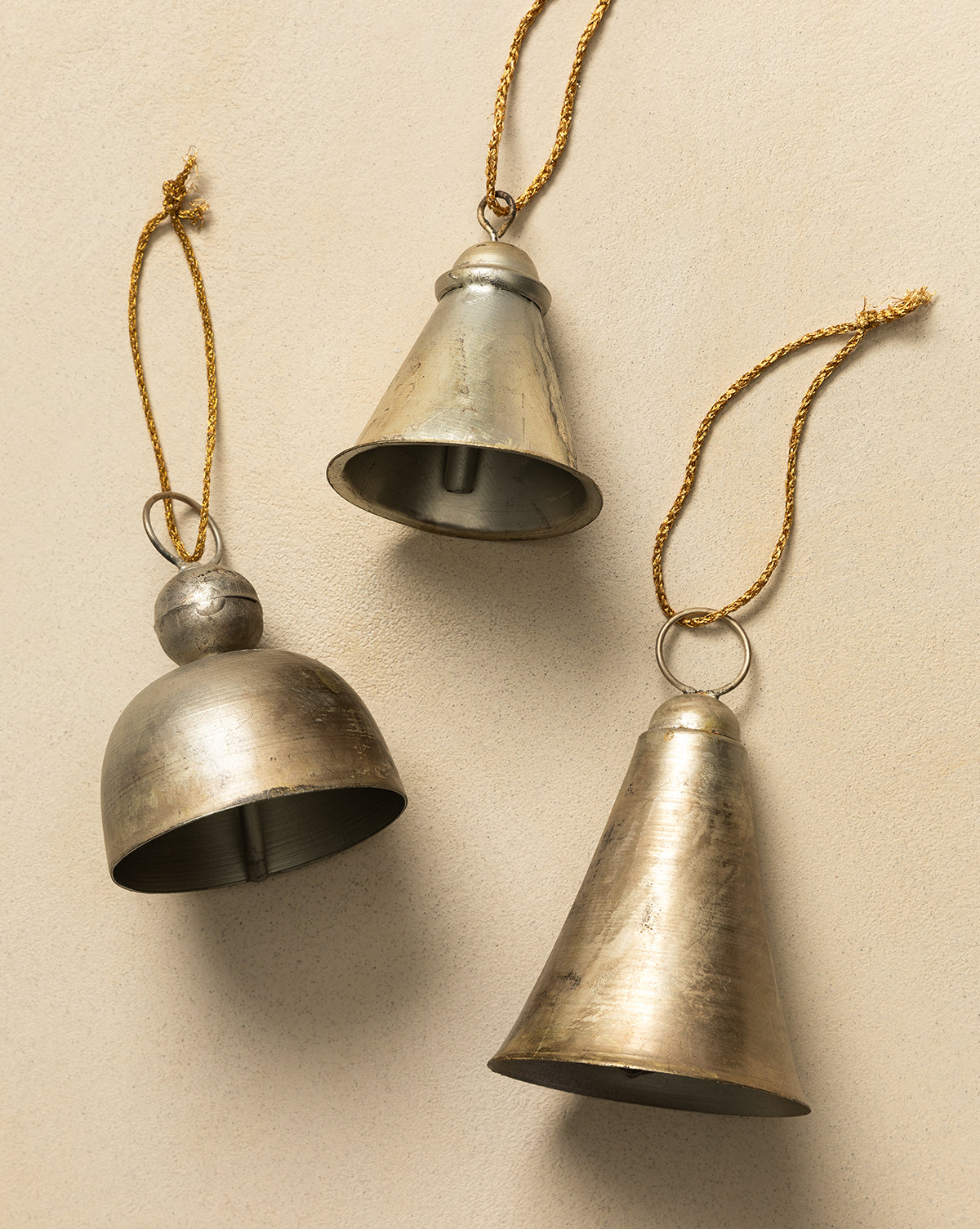 Hanging Pewter Metal Bells (Set of 3)