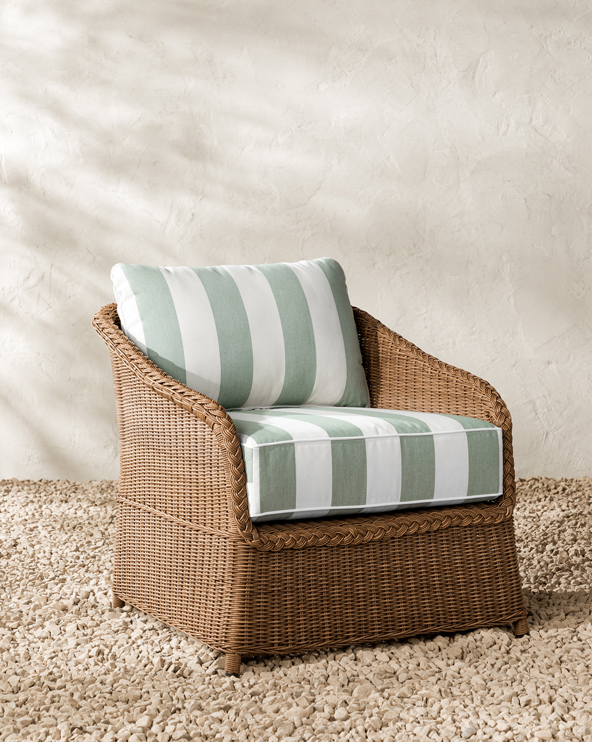 Haviland Outdoor Lounge Chair with Striped Cushions