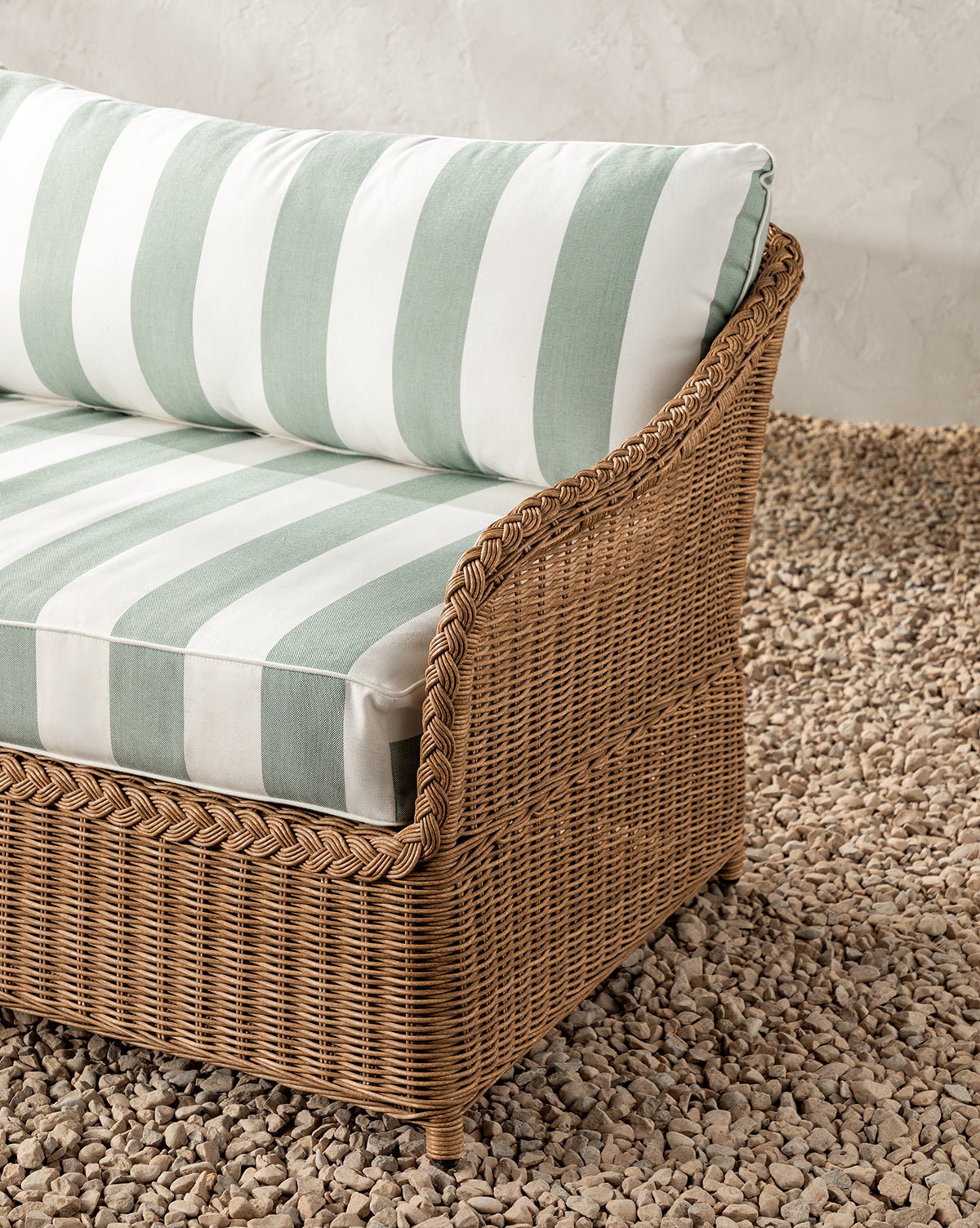 Haviland Outdoor Sofa with Striped Cushions 88"