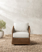 Haviland Perennials Swivel Lounge Chair with Perennials Taupe Stripe