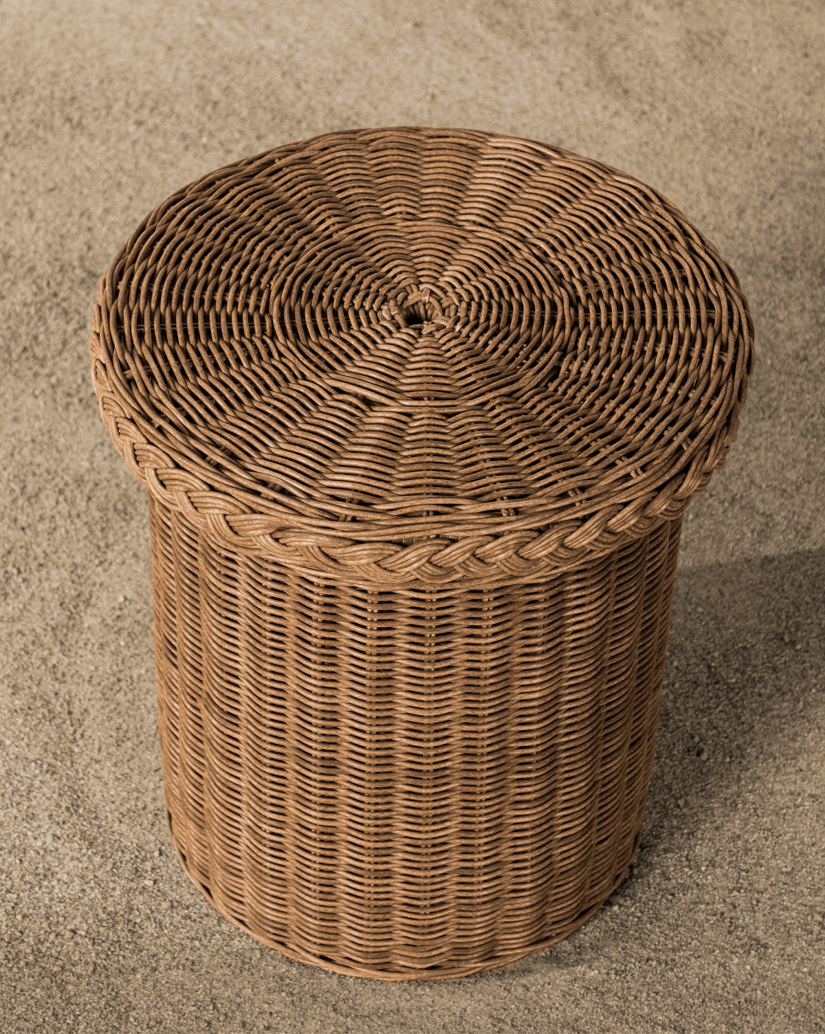 wicker side table, outdoor wicker side table, round wicker side table, indoor outdoor living spaces