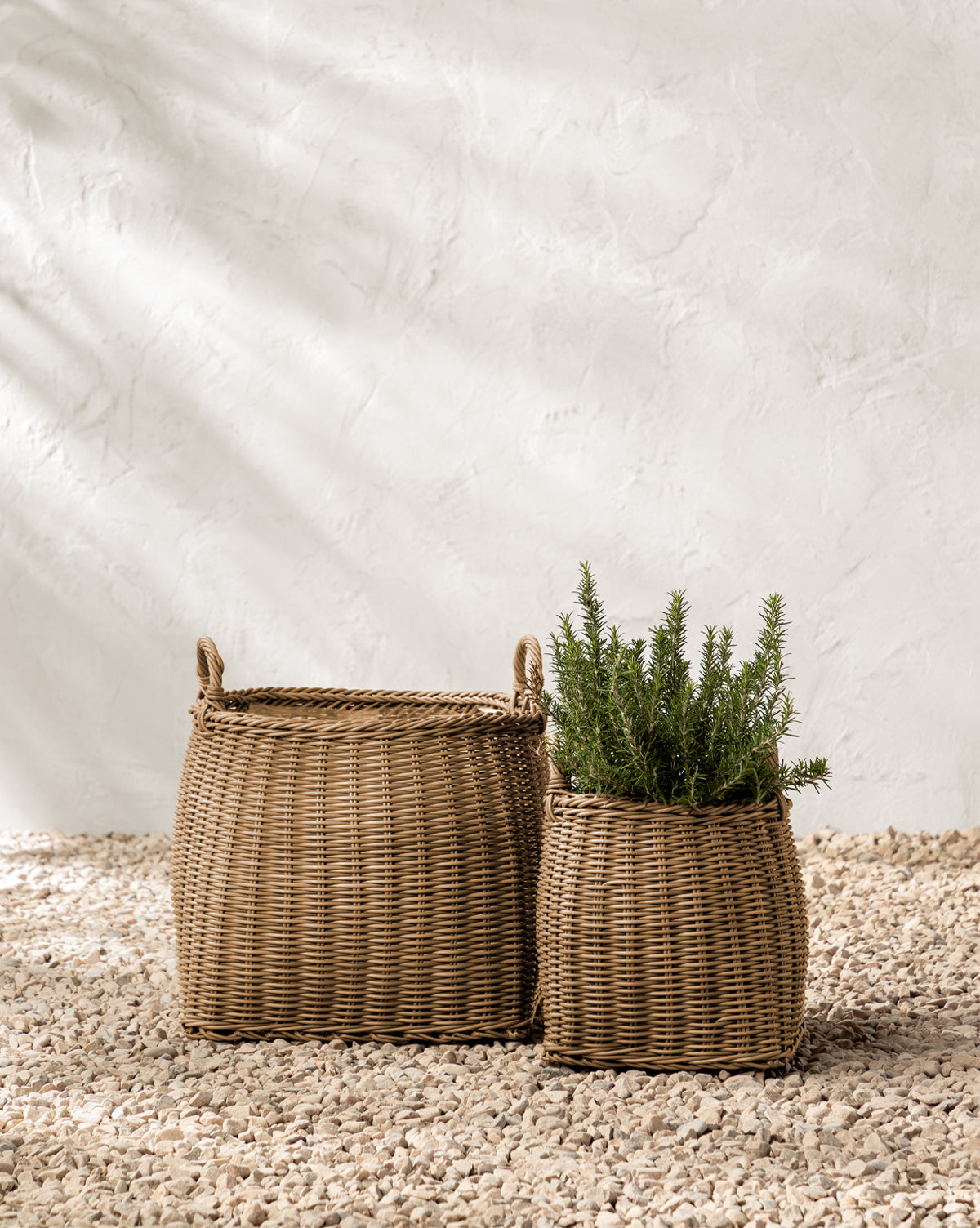 Lightwash Handled Planter Basket