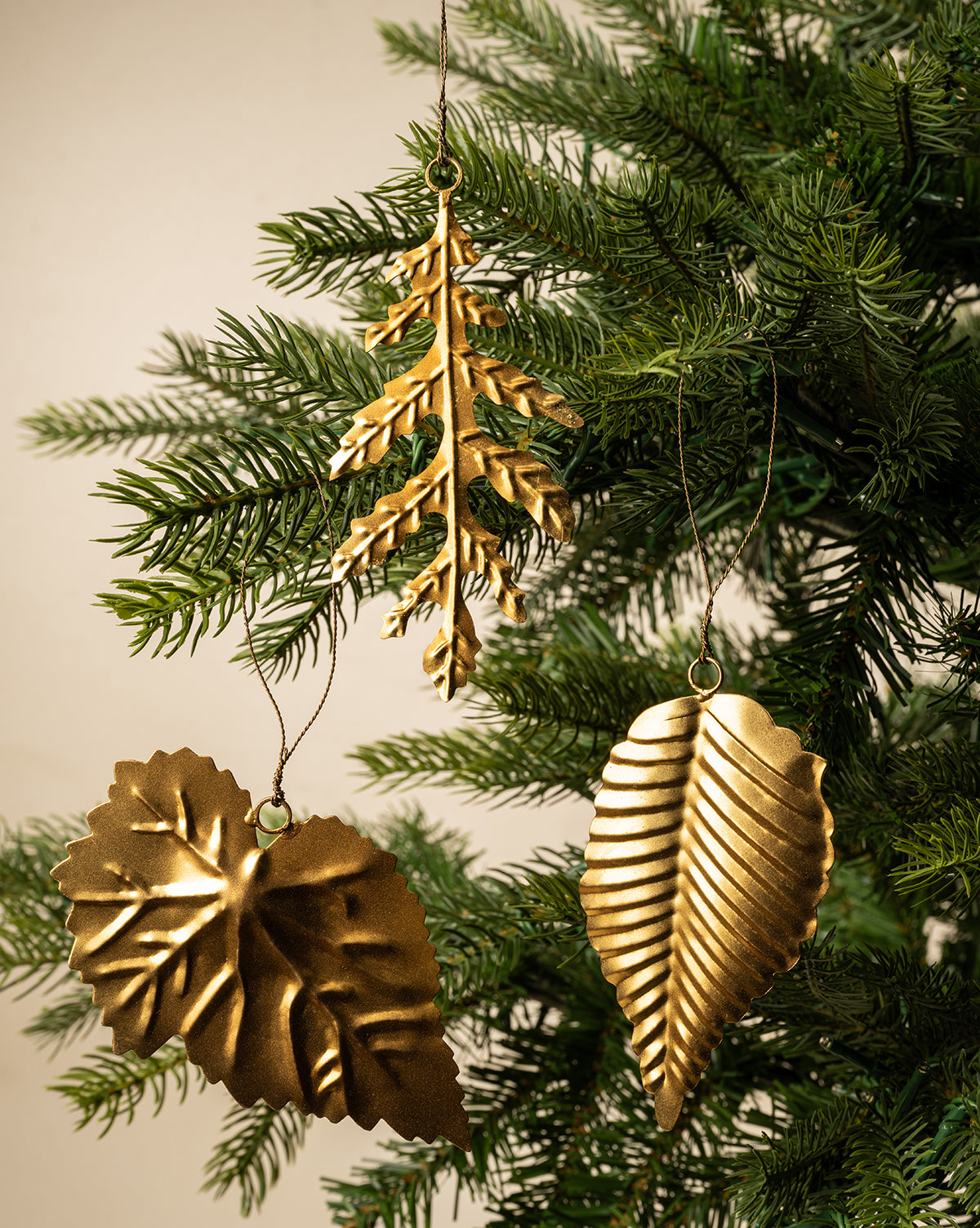 Metal Foliage Ornaments (Set of 3)