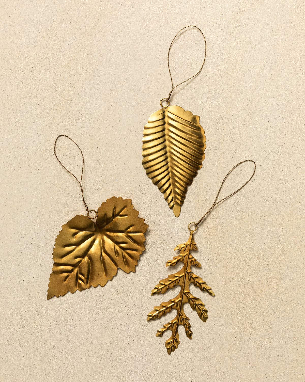 Metal Foliage Ornaments (Set of 3)