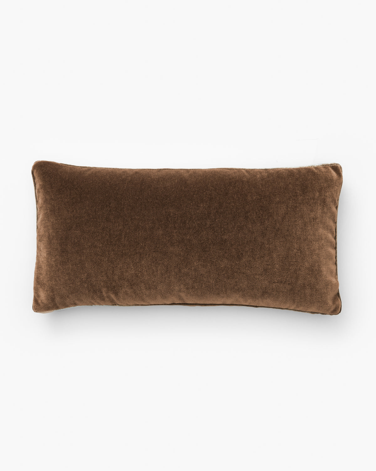 Brown Mohair Pillow Velvet Stripe