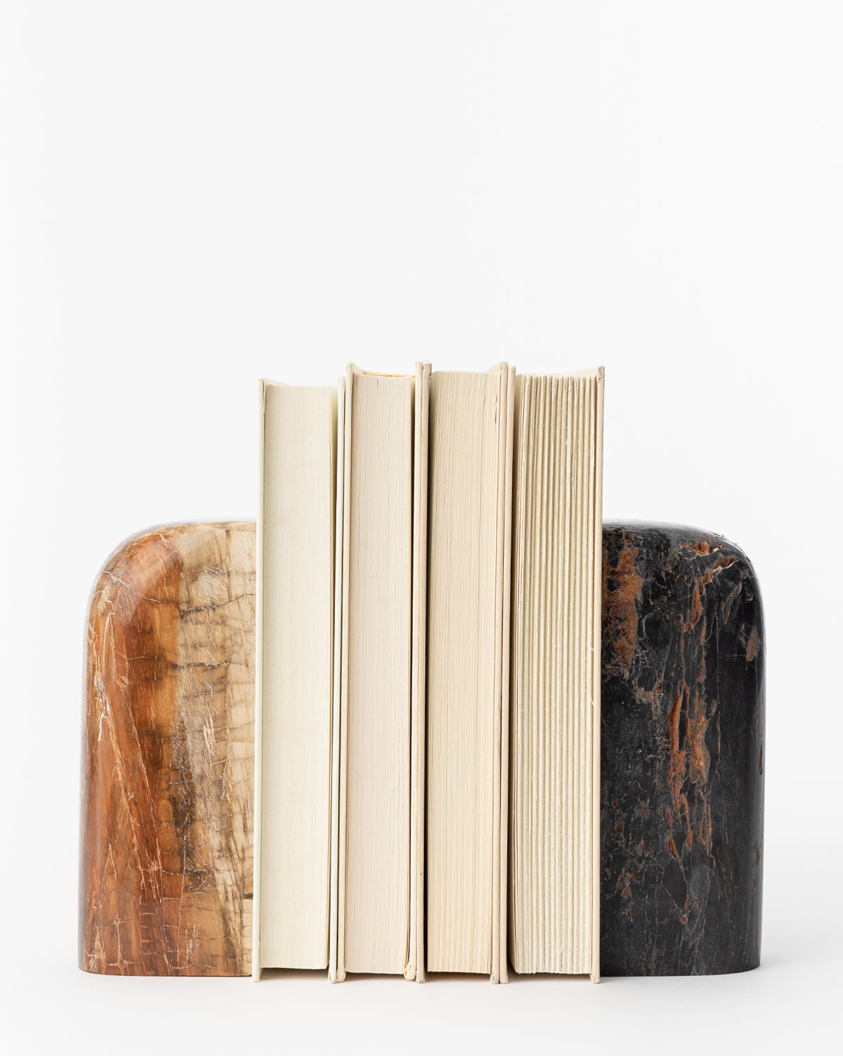 Shops Extra Large Petrified Wood Brown Bookends