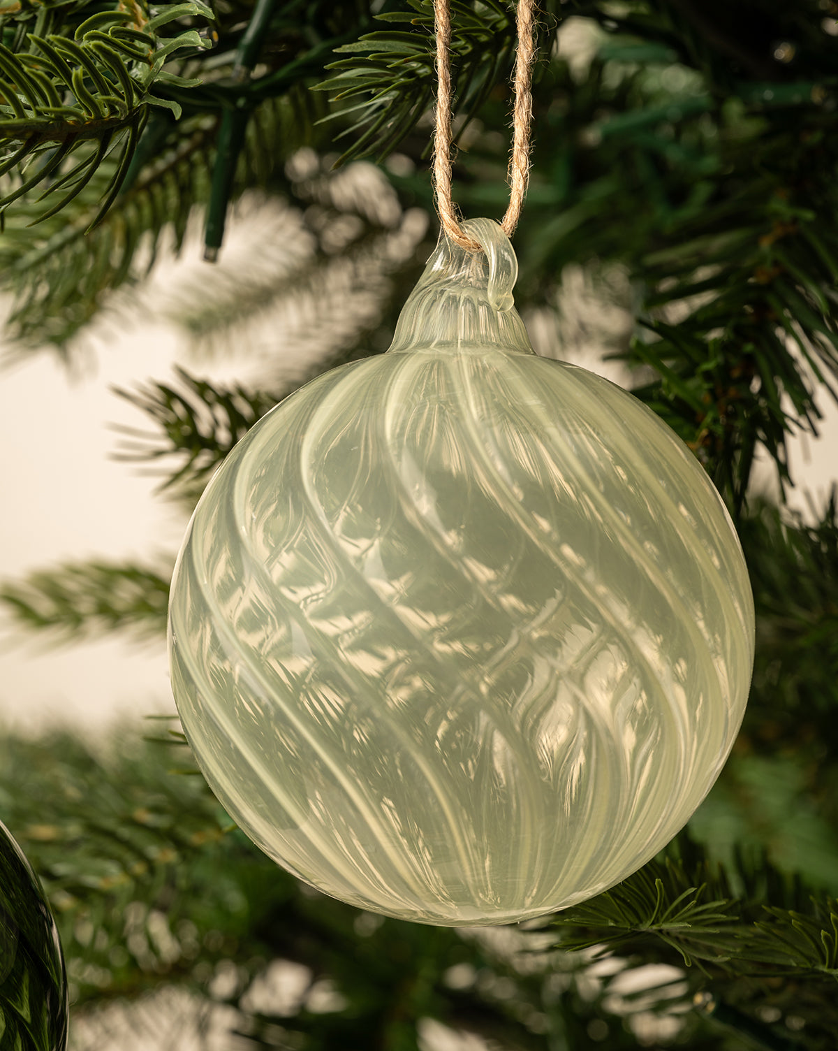 Pine Green & White Mint Assorted Bauble Sets (Set of 12)