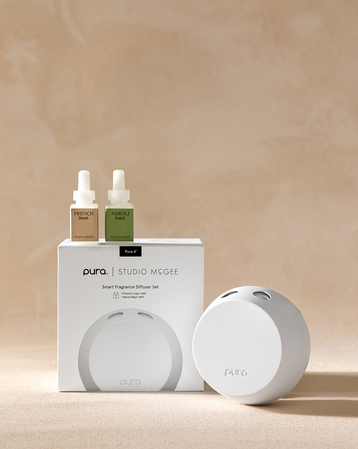 Pura x Studio McGee Diffuser Set - Neroli Basil/French Linen