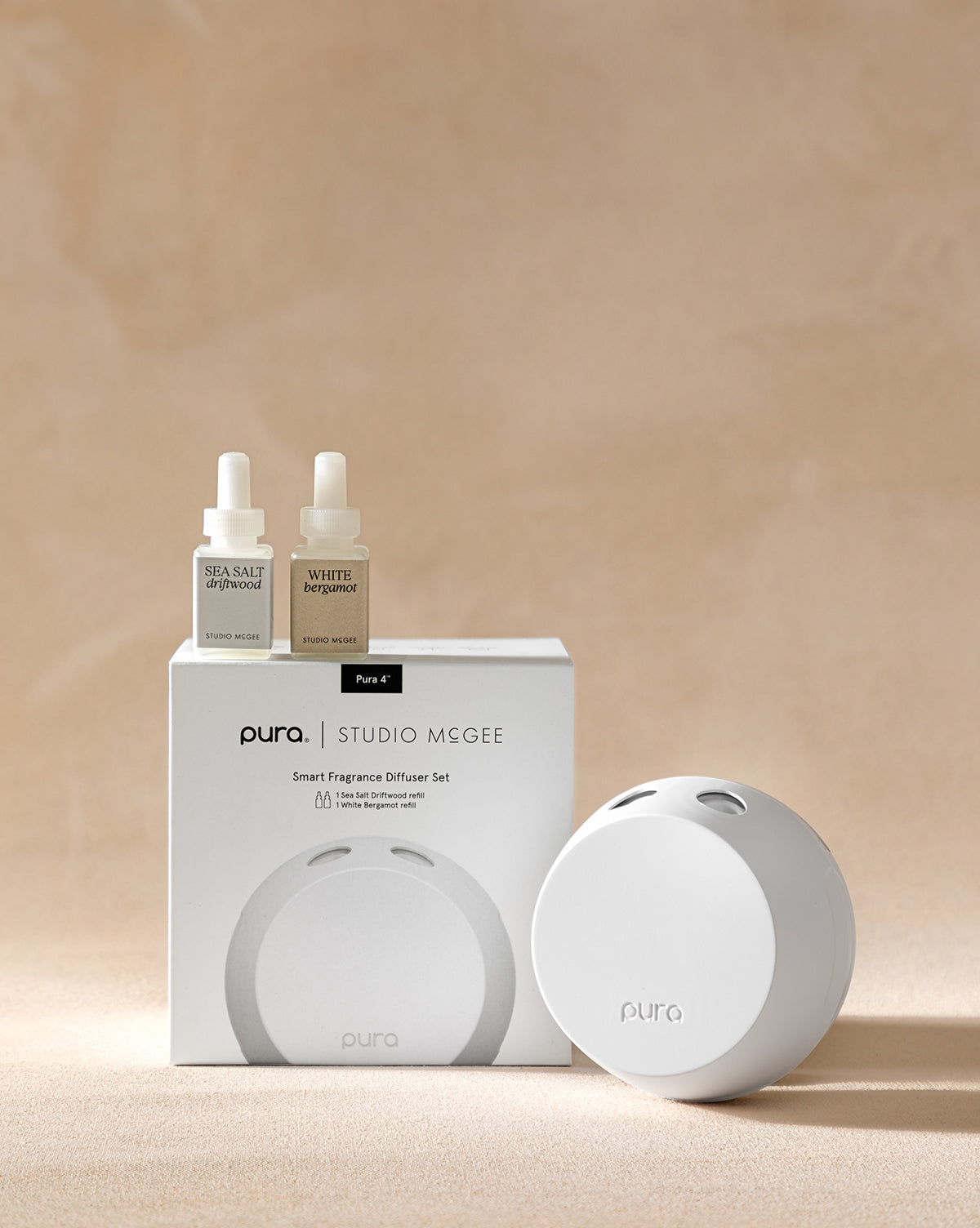 Pura x Studio McGee Diffuser Set - Sea Salt Driftwood/White Bergamot