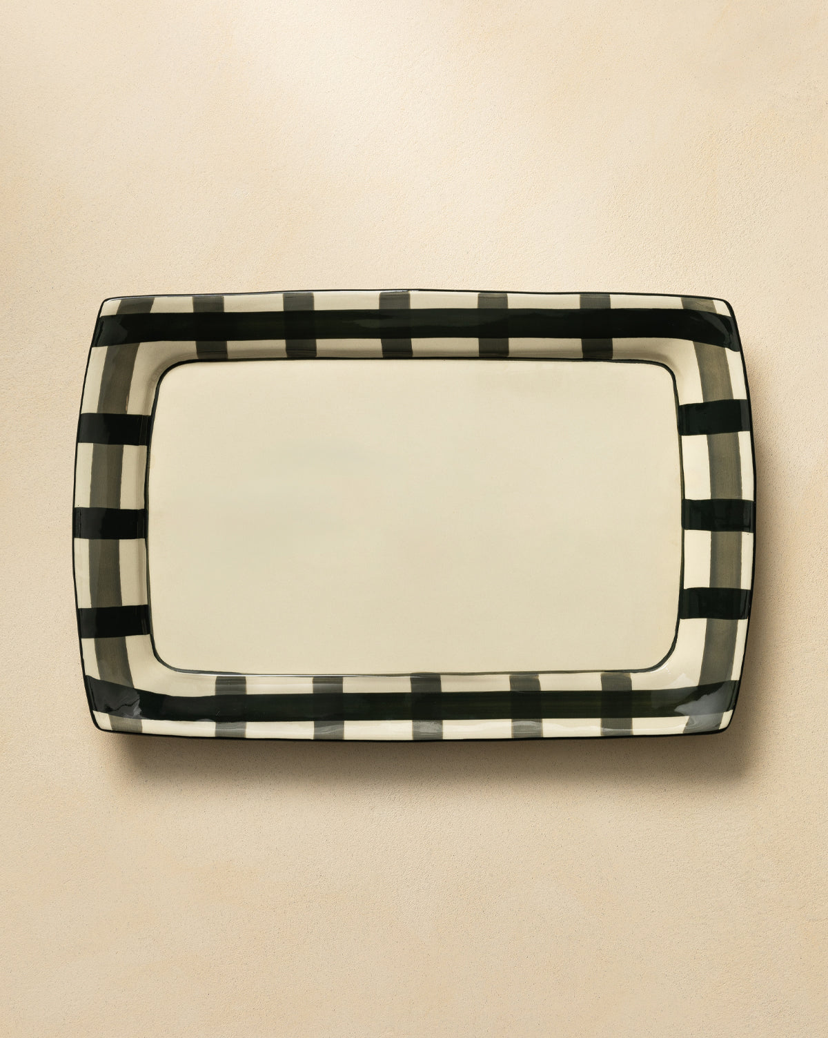 Regis Plaid Bordered Platters (Set of 2)