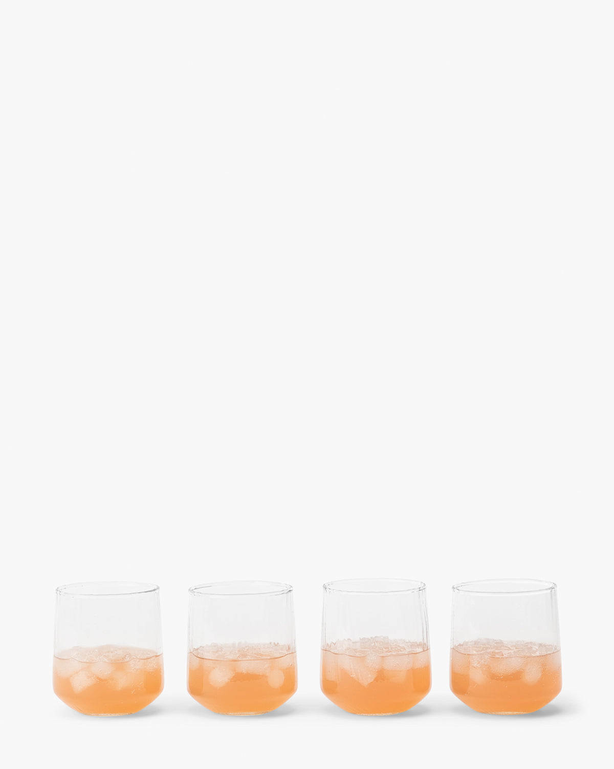 Ribbed Short Drinking Glasses (Set of 4)