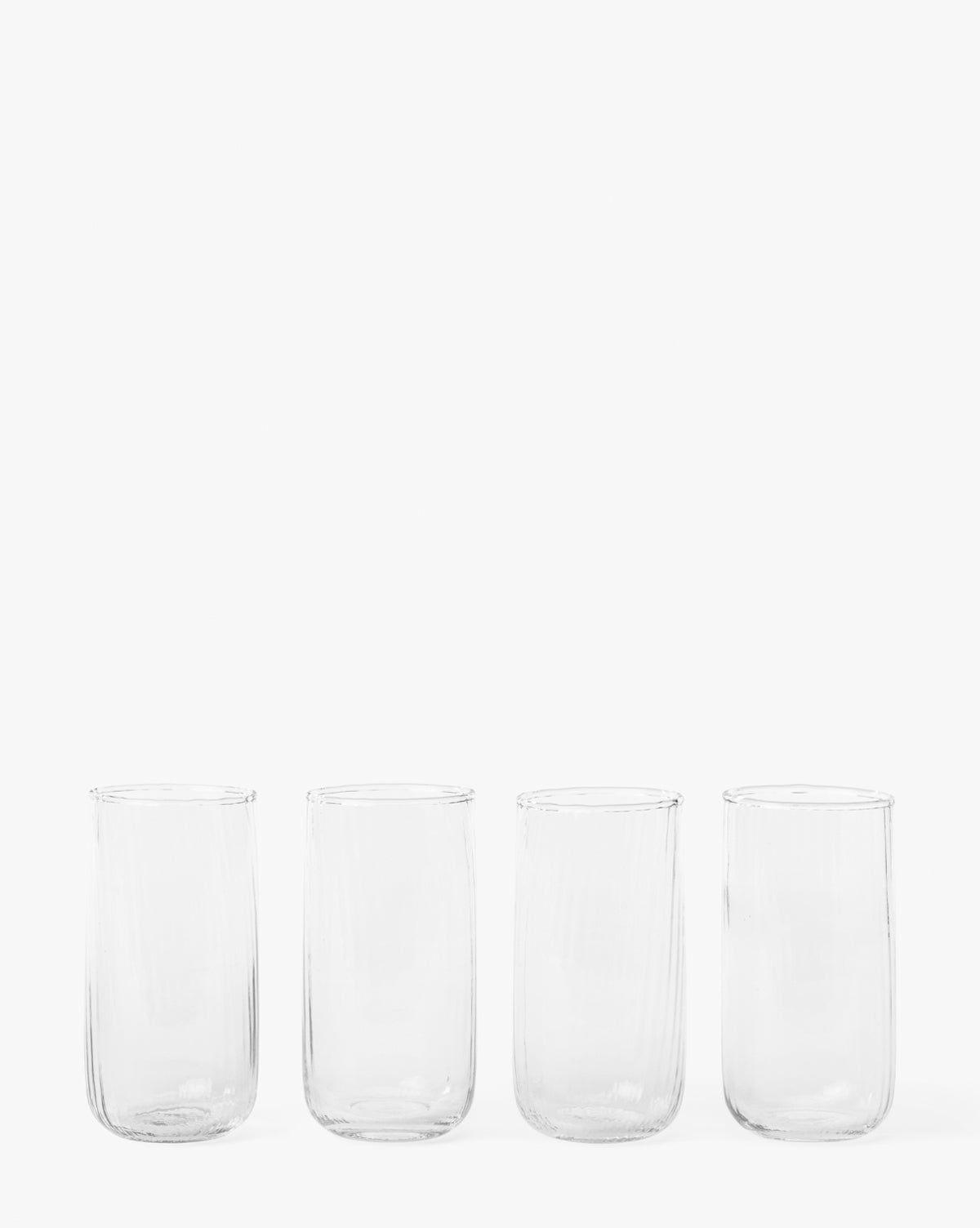 Ribbed Tall Drinking Glasses (Set of 4)