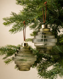 Rosemary Green Glass Ornaments (Set of 2)